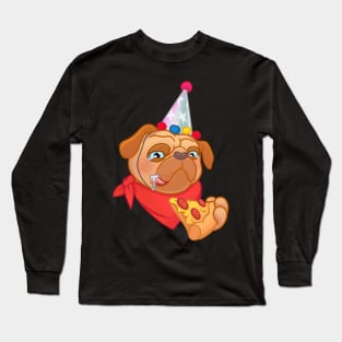 Happy Birthday Mops DevOps. Pizza day Long Sleeve T-Shirt